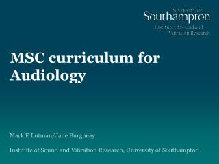 MSC curriculum for Audiology