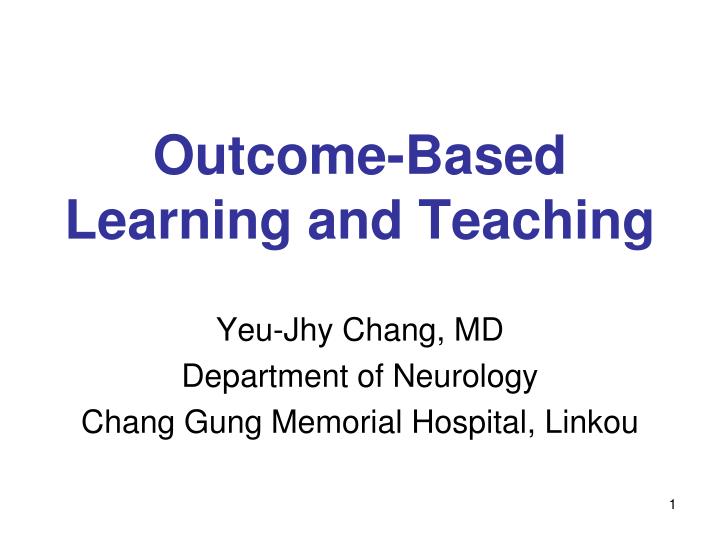 outcome based learning and teaching