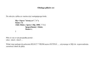 obs uga plik w csv