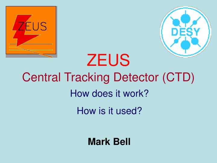 zeus central tracking detector ctd