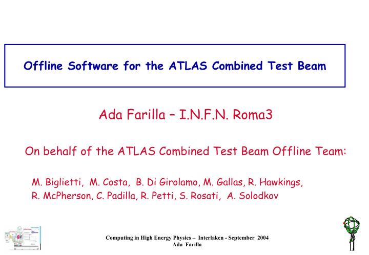 offline software for the atlas combined test beam