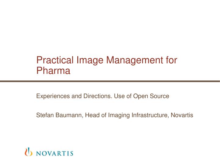 practical image management for pharma