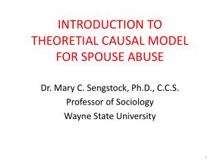 INTRODUCTION TO THEORETIAL CAUSAL MODEL FOR SPOUSE ABUSE