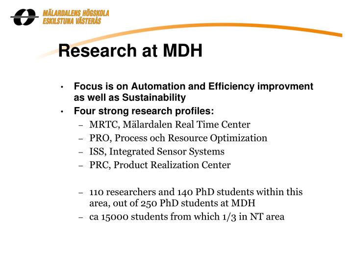 research at mdh