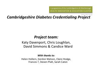 Cambridgeshire Diabetes Credentialing Project