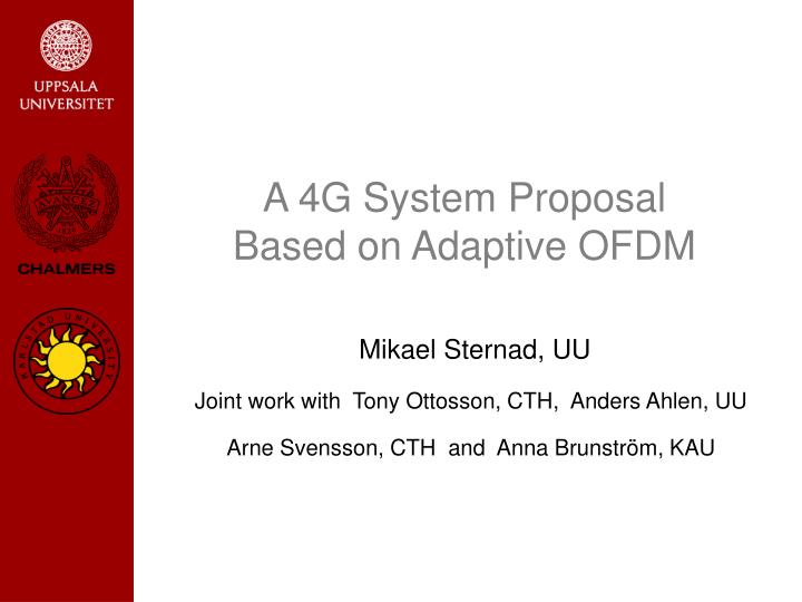 a 4g system proposal based on adaptive ofdm