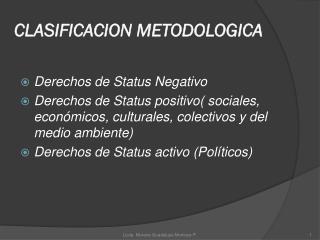 clasificacion metodologica
