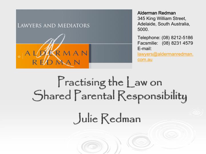 practising the law on shared parental responsibility