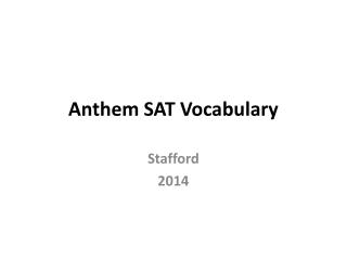 Anthem SAT Vocabulary
