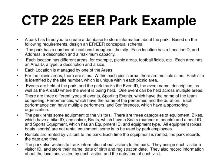 ctp 225 eer park example