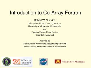 Introduction to Co-Array Fortran