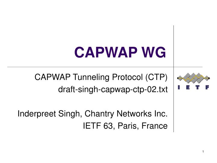 capwap wg