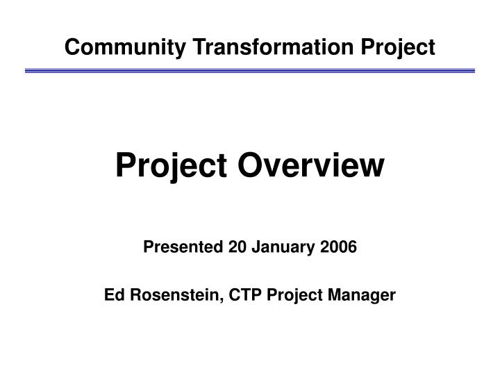 community transformation project