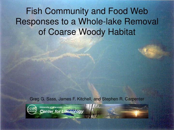 fish community and food web responses to a whole lake removal of coarse woody habitat