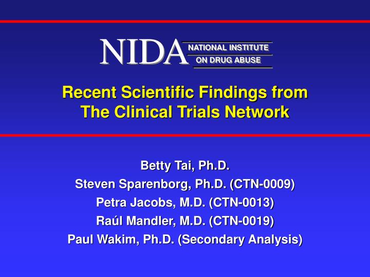 recent scientific findings from the clinical trials network