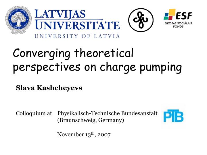 converging theoretical perspectives on charge pumping