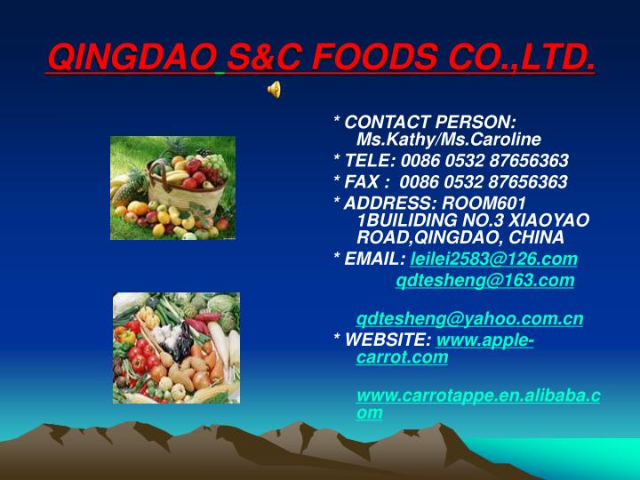 qingdao s c foods co ltd