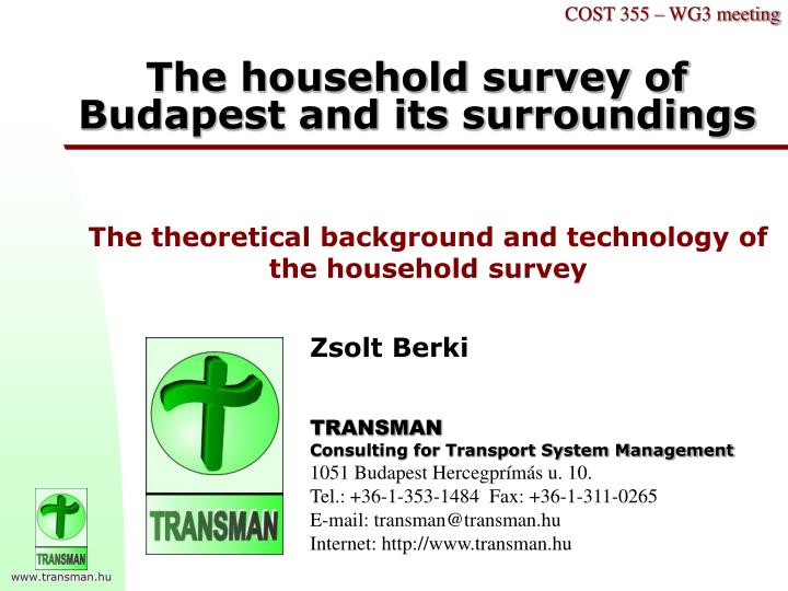 the household survey of budapest and its surroundings
