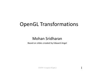 OpenGL Transformations