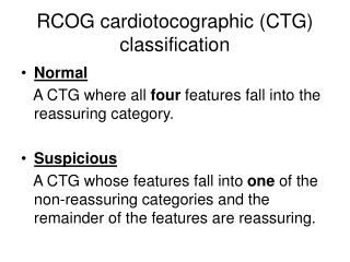RCOG cardiotocographic (CTG) classification