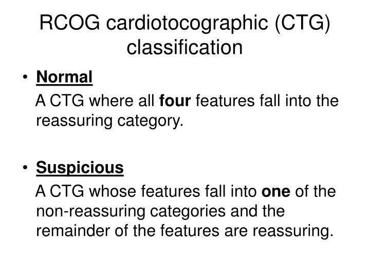 rcog cardiotocographic ctg classification