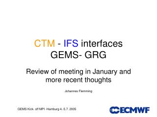 CTM - IFS interfaces GEMS- GRG