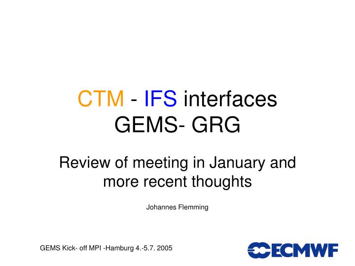 ctm ifs interfaces gems grg