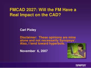 FMCAD 2027: Will the FM Have a Real Impact on the CAD?