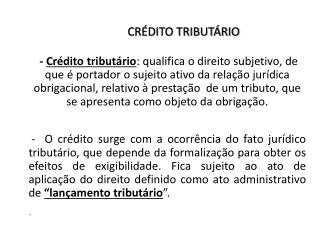 cr dito tribut rio