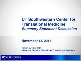 Center for Translational Medicine Mission Statement