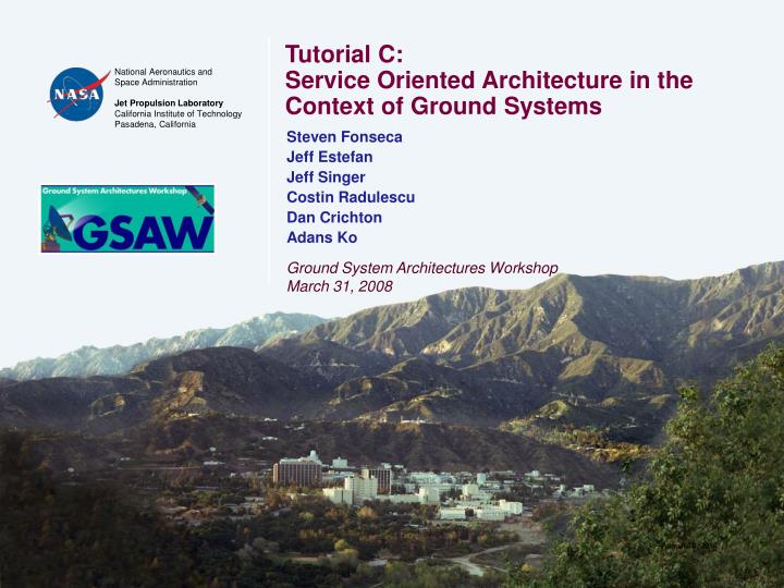 tutorial c service oriented architecture in the context of ground systems