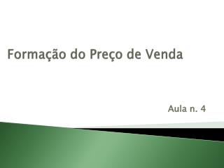 forma o do pre o de venda
