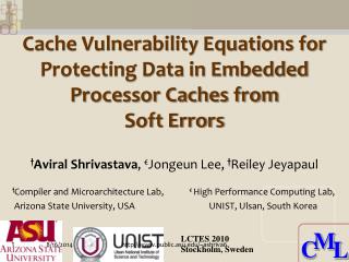 Cache Vulnerability Equations for Protecting Data in Embedded Processor Caches from Soft Errors