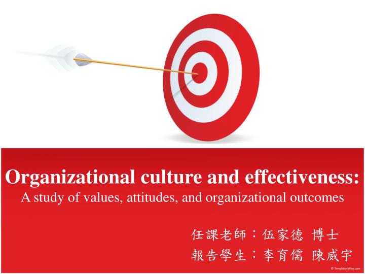organizational culture and effectiveness a study of values attitudes and organizational outcomes
