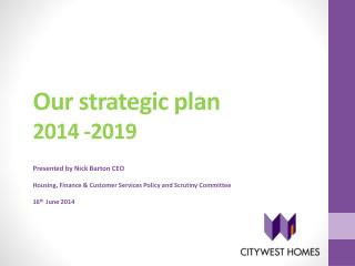 Our strategic plan 2014 -2019