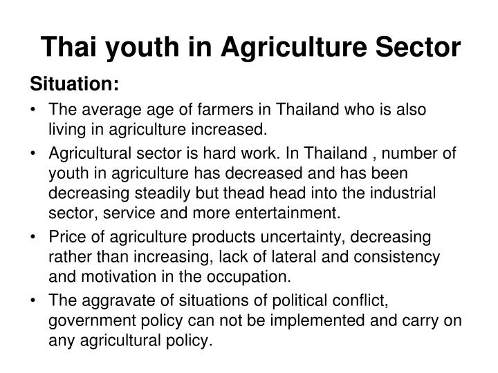 thai youth in agriculture sector
