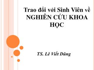 trao i v i sinh vi n v nghi n c u khoa h c