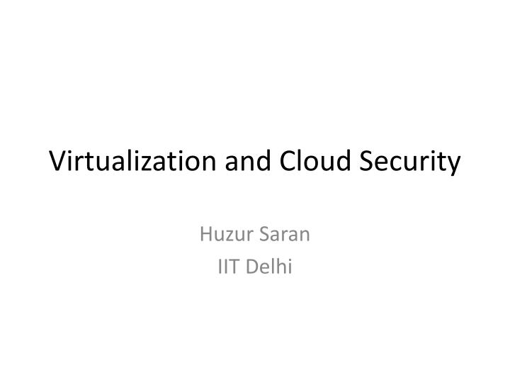 virtualization and cloud security