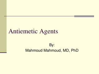 Antiemetic Agents