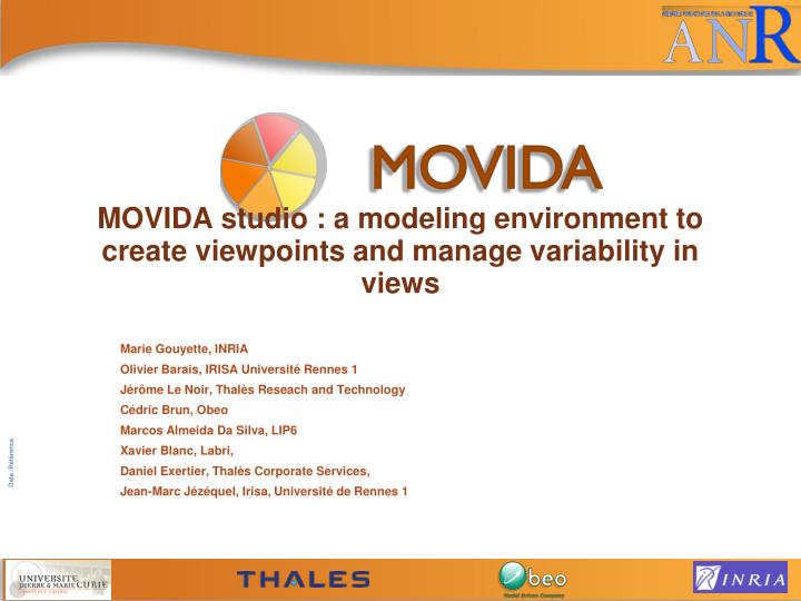 movida studio a modeling environment to create viewpoints and manage variability in views