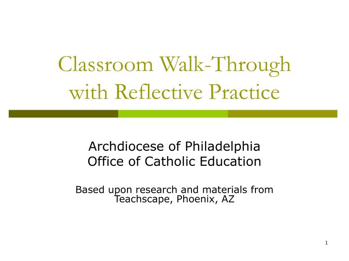 classroom walk through with reflective practice
