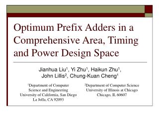 Optimum Prefix Adders in a Comprehensive Area, Timing and Power Design Space