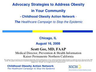 Scott Gee, MD, FAAP Medical Director, Prevention &amp; Health Information