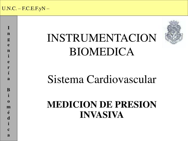 instrumentacion biomedica sistema cardiovascular