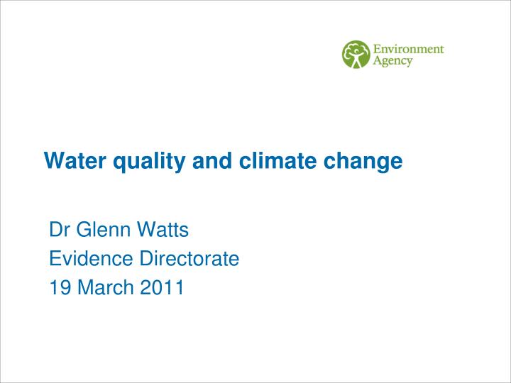 water quality and climate change