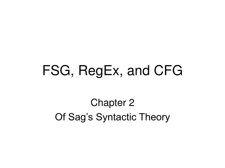 fsg regex and cfg