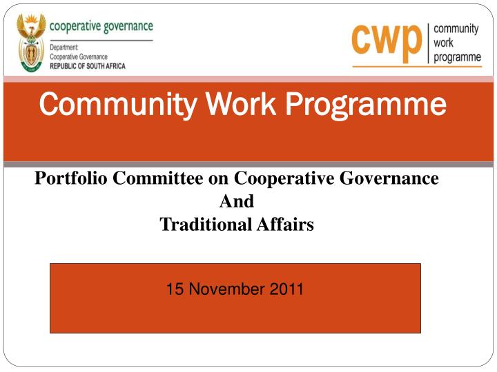 community work programme