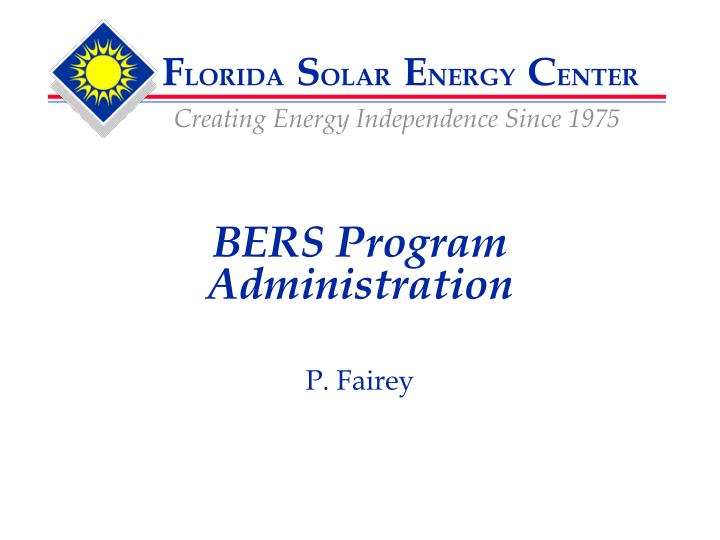 bers program administration
