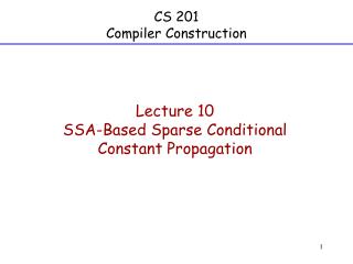 CS 201 Compiler Construction