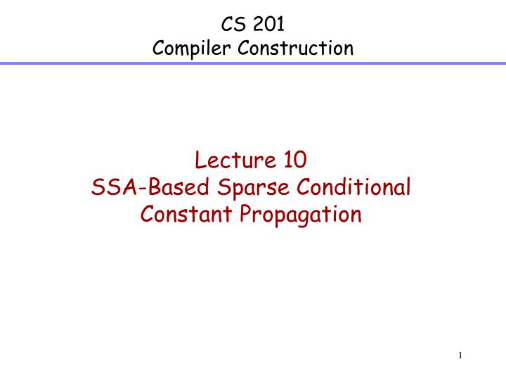 cs 201 compiler construction